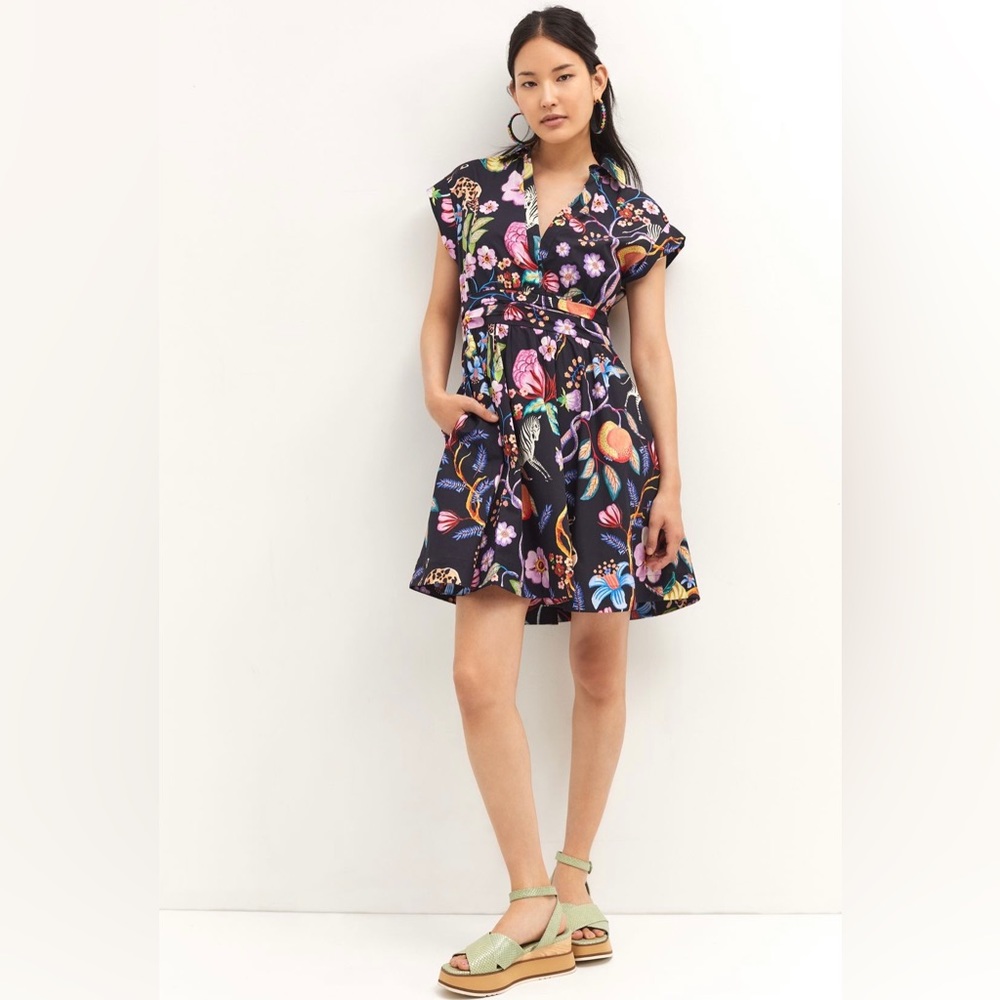 NWOT Anthropologie Maeve Floral Mini Dress Size 0 Petite